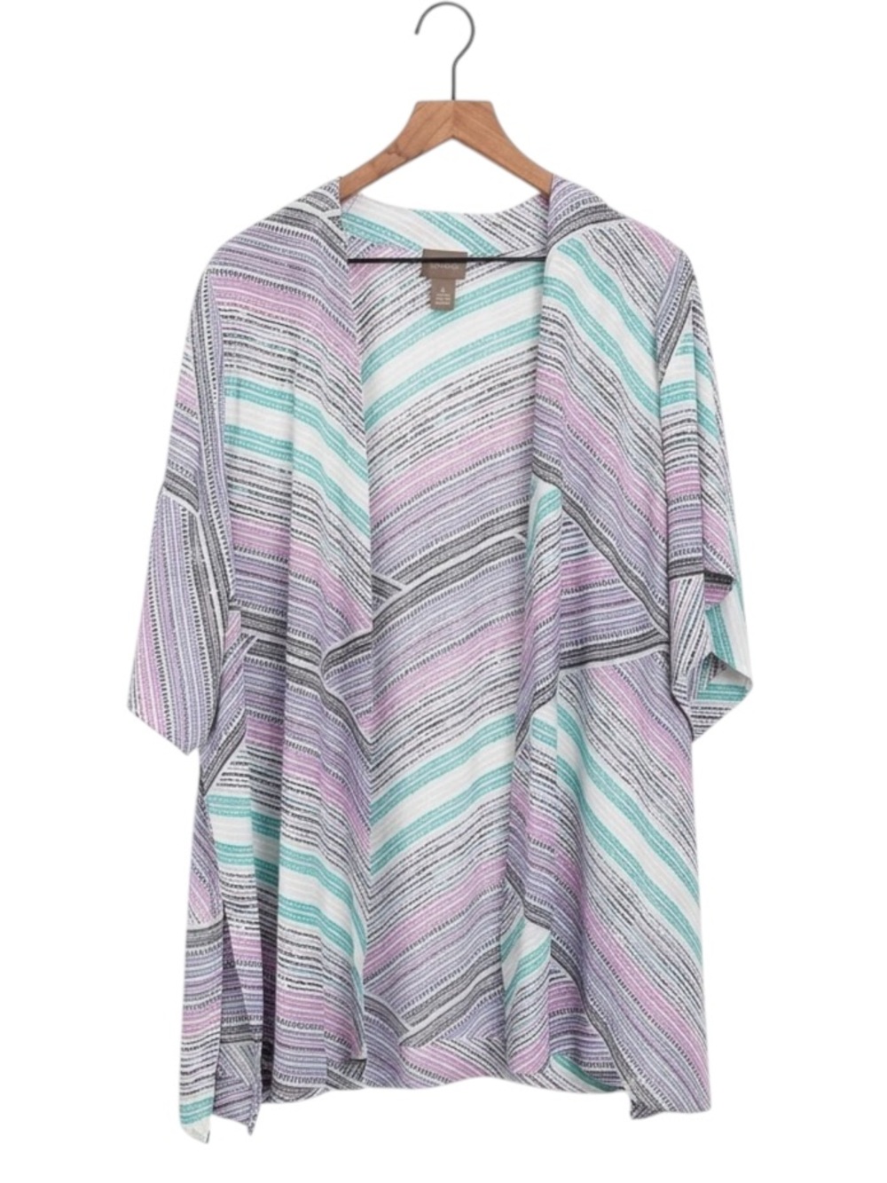 Chico’s Rainbow Dots Open Front Easy Kimono Cardigan Jacket